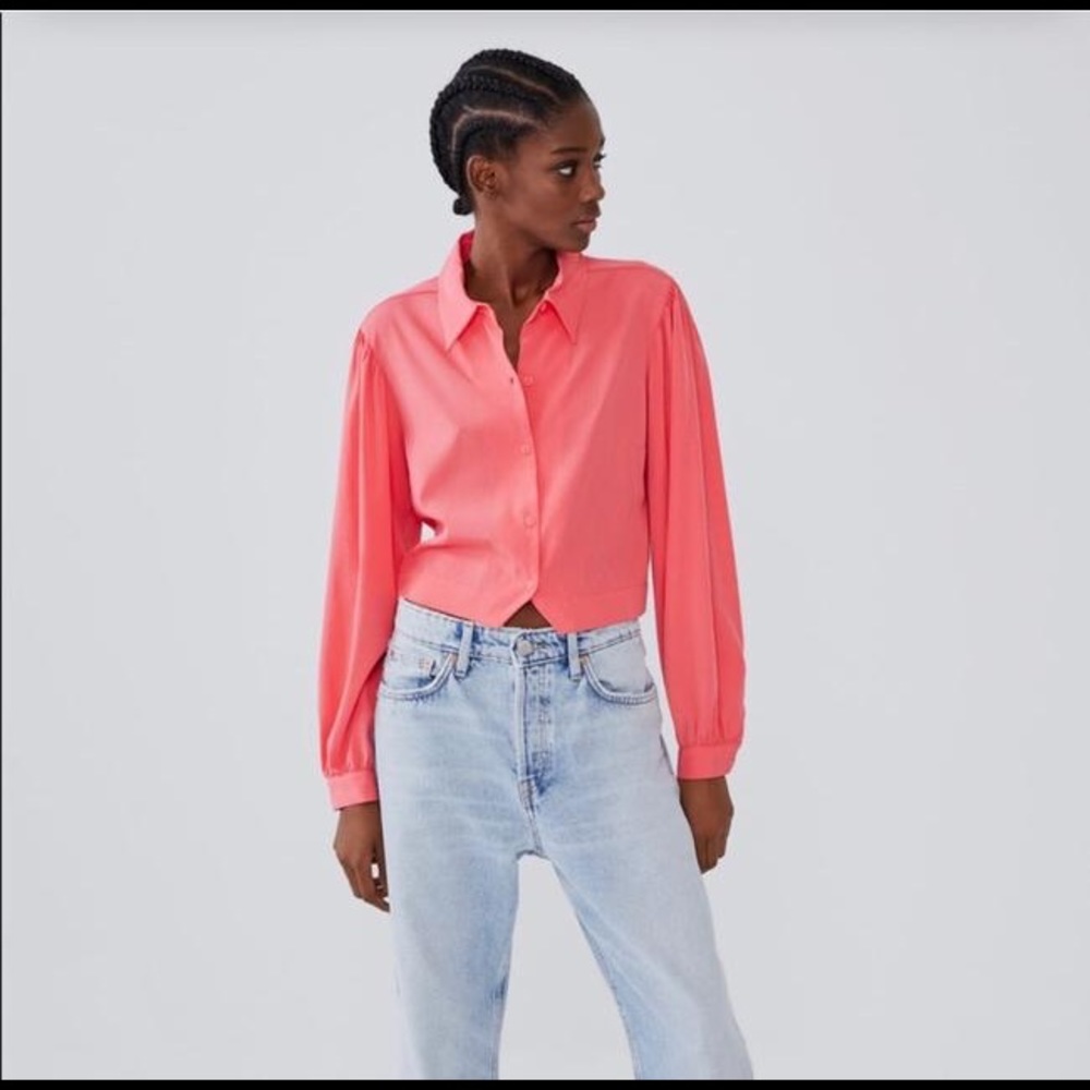 NWT Zara fruscia long sleeve blouse size small